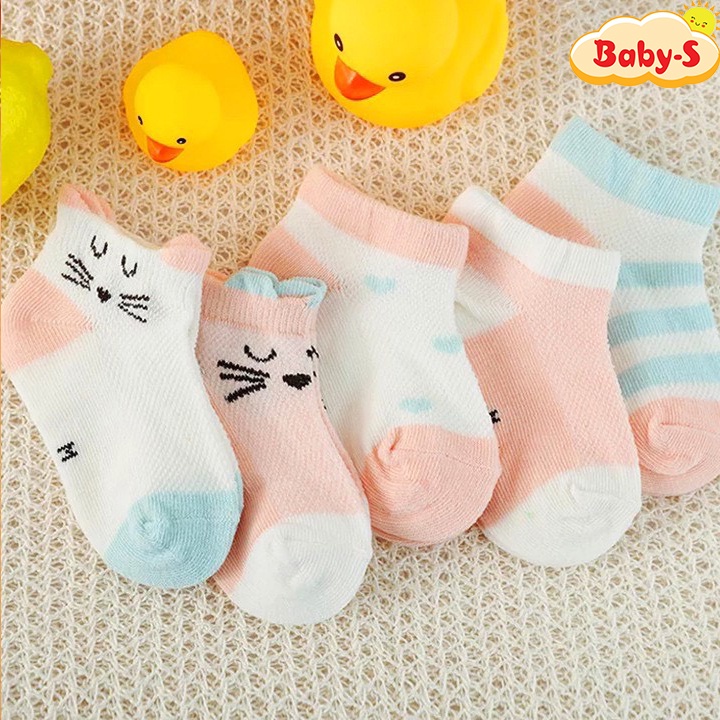 Set 5 Tất Hè Thu Cao Cấp Cổ Cao Cho Bé 0-3 Tuổi