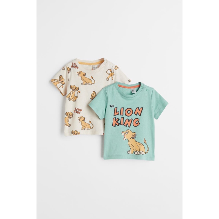 Set 2 áo thun hình Vua sư tử Simba, Hờ mờ UK săn SALE