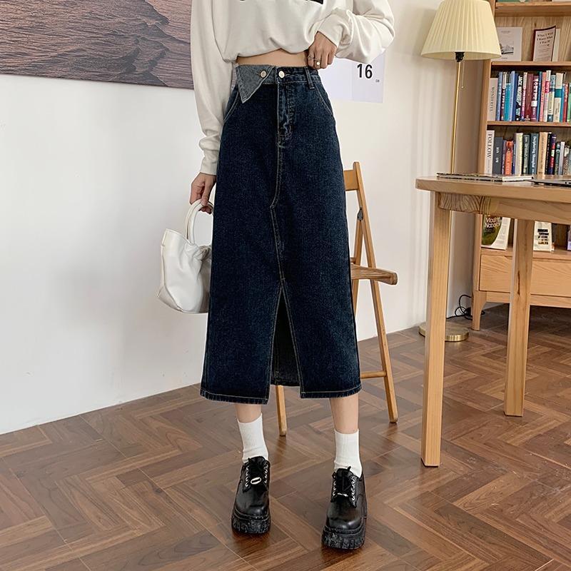 Chân Váy Denim Chữ A Lưng Cao Phong Cách Hàn Quốc Thời Trang Mùa Hè Hàng Mới Dành Cho Bạn Nữ