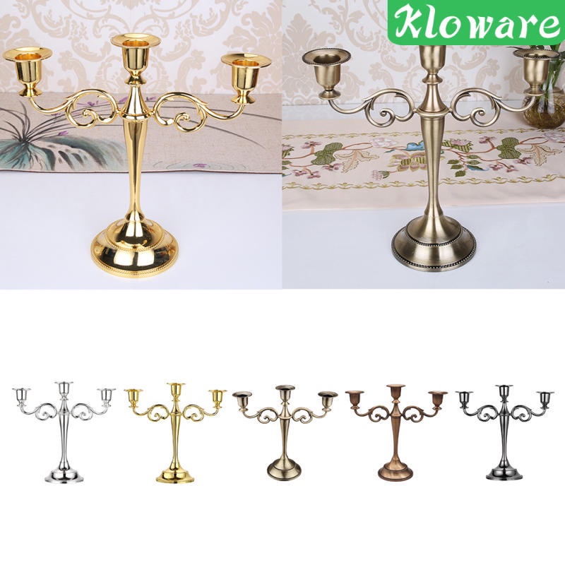 Giá Đỡ Nến 3 Cánh Tay Màu Bạc Dùng Trang Trí Tiệc Cưới