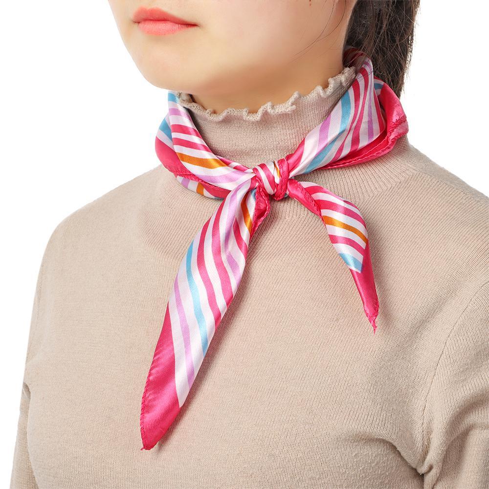 Khăn Quàng Cổ Kiêm Túi Xách Bằng Lụa Satin Hình Vuông Thời Trang Cho Nữ