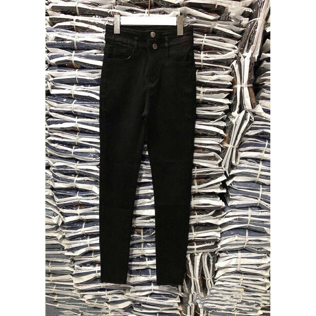 Quần jean nữ lưng cao HAI LƯNG 2 CÚC bảng size 26-30 chất jean giãn tốt 2L-61