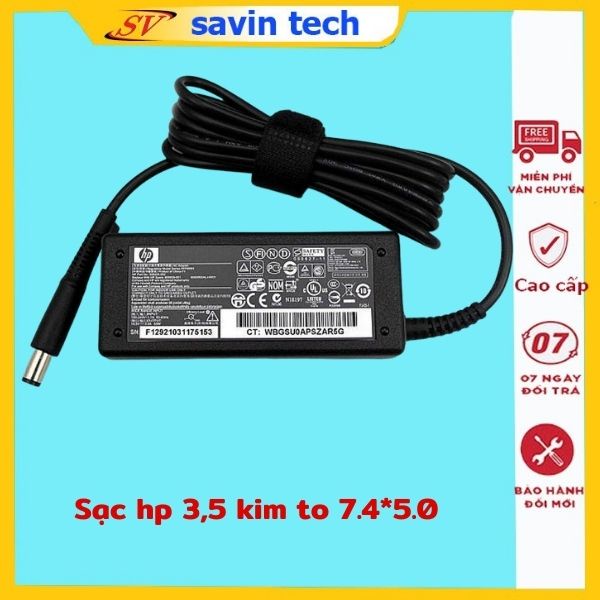 Sạc Laptop HP 3.5A chân kim to savin tech, sạc máy tính hp 65w zin cao cấp - tặng kèm dây nguồn dây nguồn hp