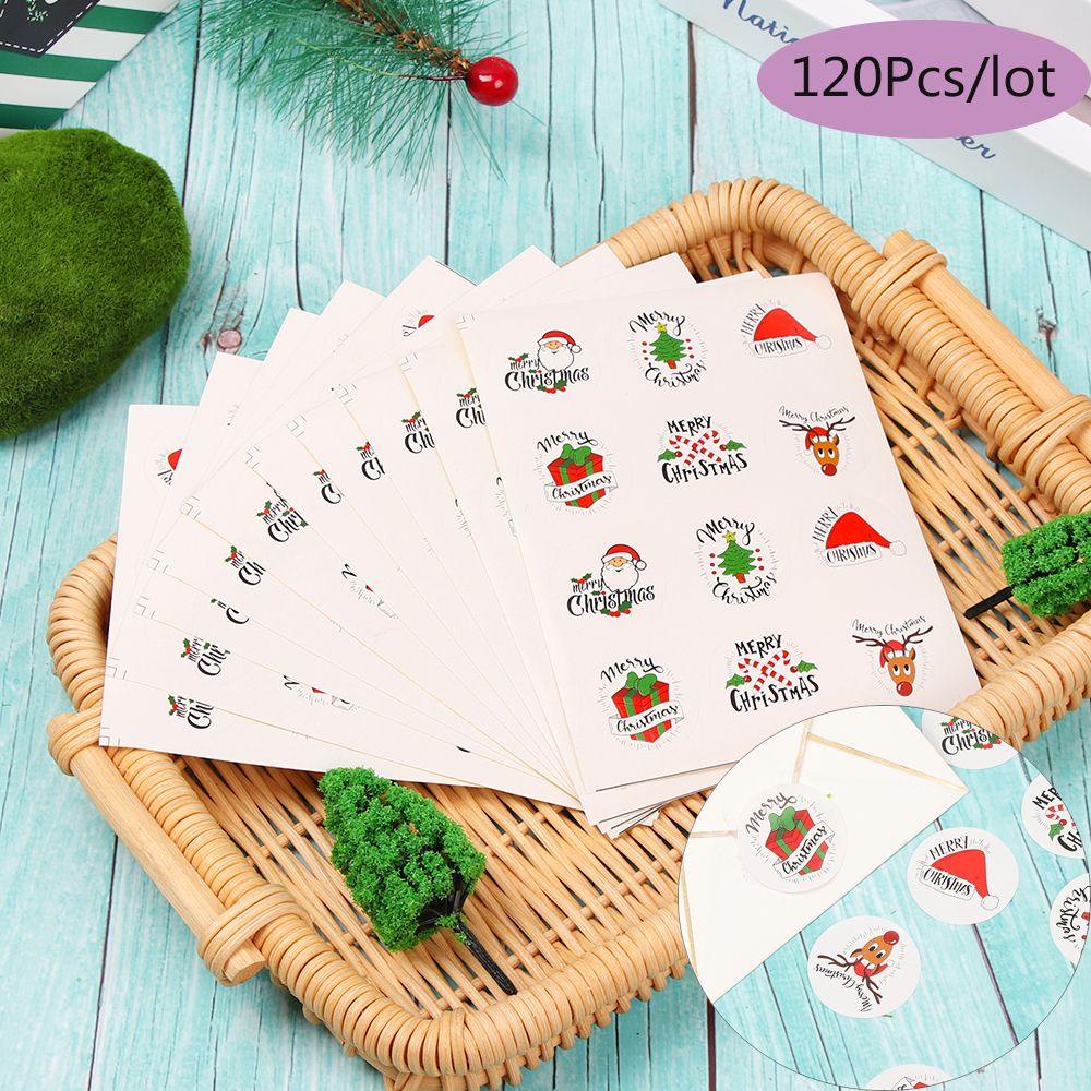 DORAW Bộ 120 Miếng Dán Trang Trí Hộp Quà Giáng Sinh