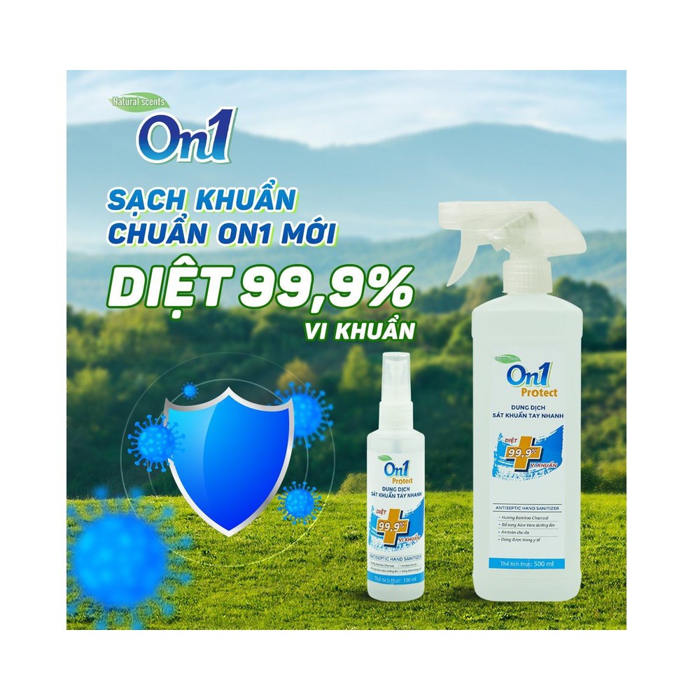 Dung dịch sát khuẩn tay nhanh On1 Protect Hương BamBoo Charcoal
