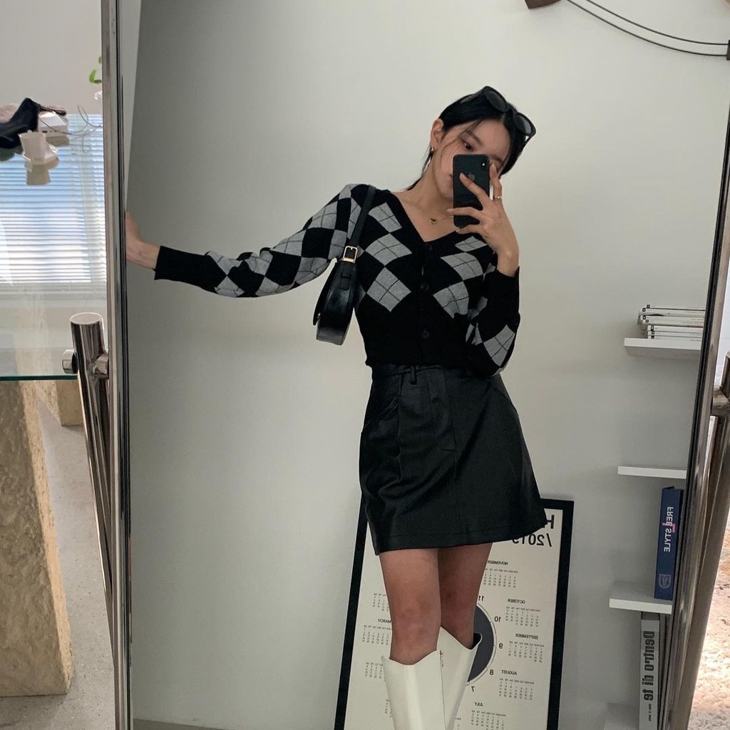 Áo khoác cardigan vải dệt kim tay dài thiết kế thanh lịch