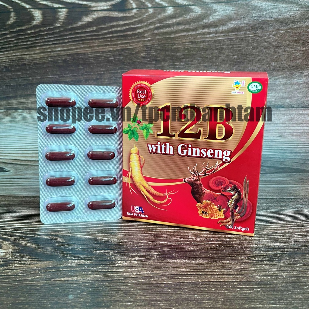 Vitamin tổng hợp 12B GINSENG tăng sức đề kháng, bồi bổ cơ thể- Hộp 100 viên