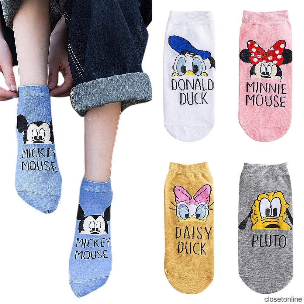 DISNEY DONALD DUCK Tất Nữ Mềm Mại In Hình Vịt Donald Đáng Yêu