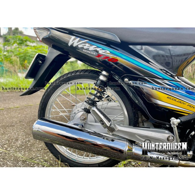 Tem rời dán xe WAVE độ siêu lôi cuốn. Decal vàng xanh nổi bật. Chống nước, bền màu