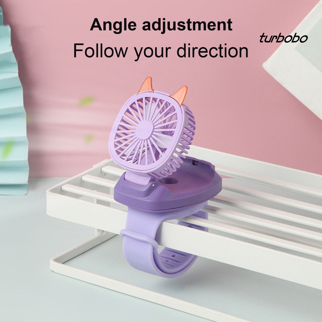 Quạt Làm Mát Kiểu Đồng Hồ Đeo Tay Turbobo Sạc USB Thiết Kế Hoạt Hình Sáng Tạo Cho Trẻ Em