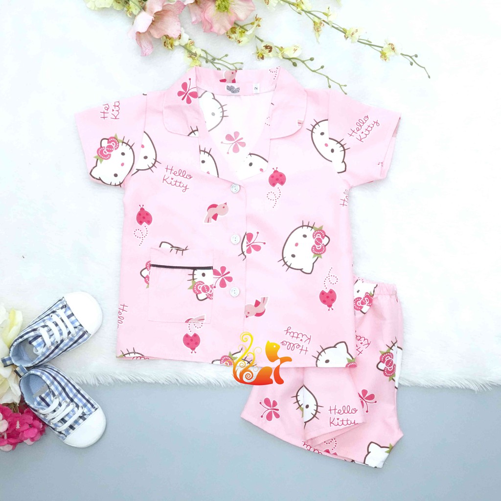 Đồ Bộ Mặc Nhà &quot;Kít ty - Bướm&quot; Pijama Kate Thái - Cho Bé 8 - 38kg.