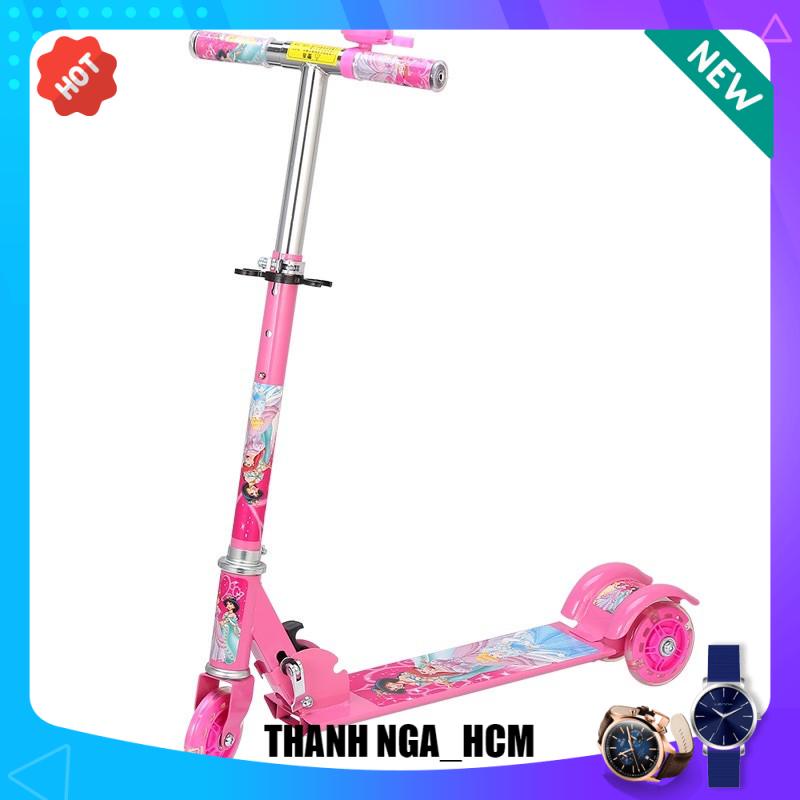 Xe trượt SẮT scooter 3 bánh phát sáng, ( Hồng, xanh) (HỒ CHÍ MINH)