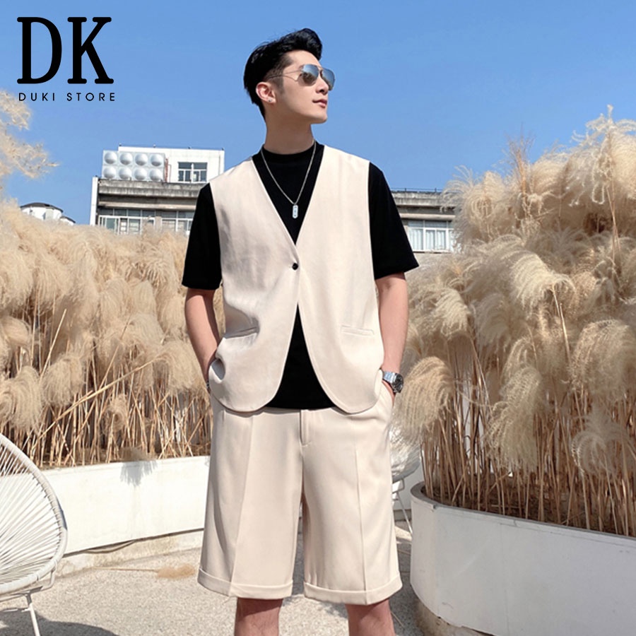Áo khoác gile blazer nam màu trắng siêu chất - DUKI STORE