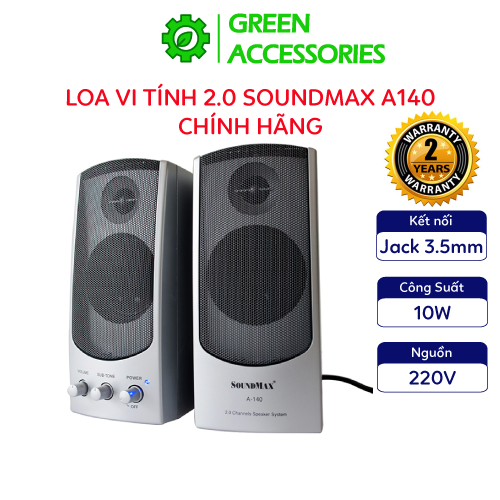 Loa vi tính 2.0 SoundMax A140 Tổng Công Suất 10W - BH Chính Hãng 12 Tháng