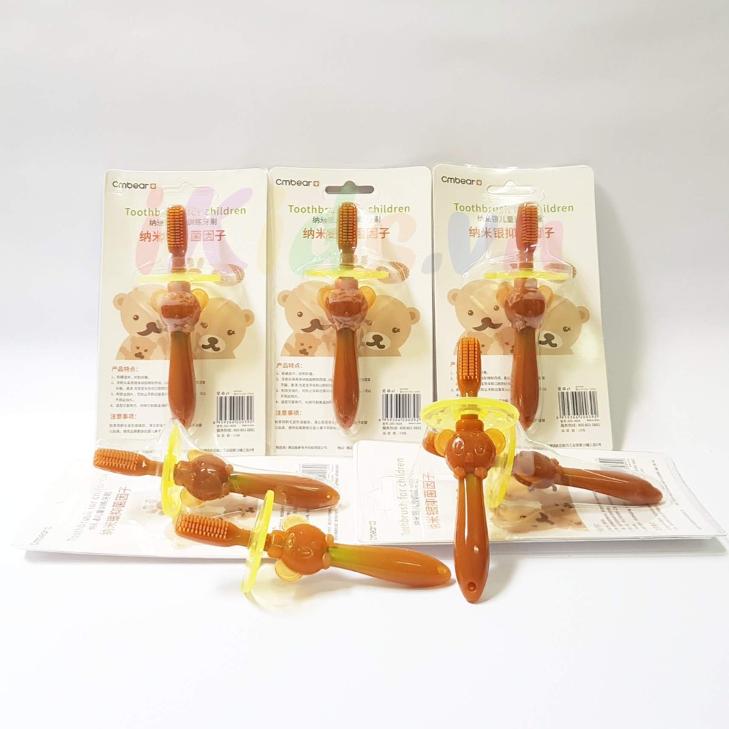 Bàn chải tập đánh răng silicone Cmbear cho bé.