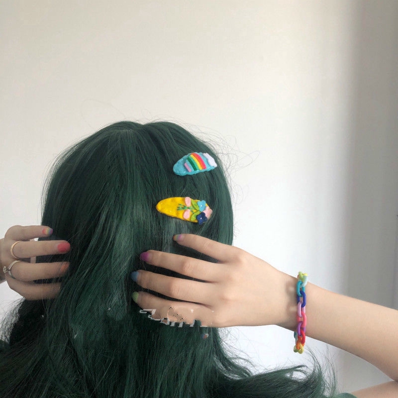 Vòng tay acrylic màu cầu vồng đơn giản độc đáo