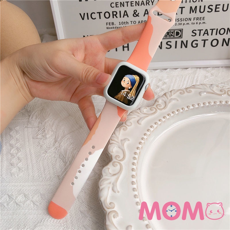 Dây Đeo Đồng Hồ Bằng Silicone Nhiều Màu Cho Smart Watch Serise 7 6 5 4 3 2 SE 41mm 45mm 40mm 44mm 42mm