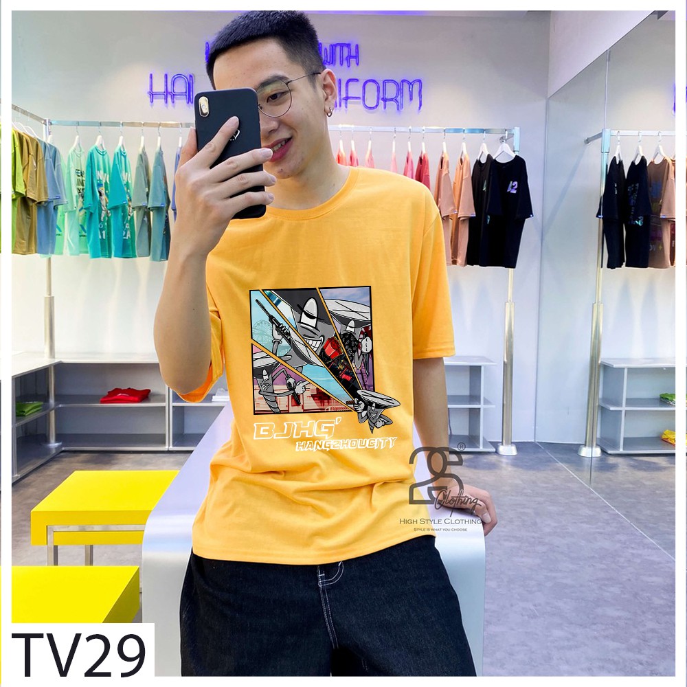 Áo Cotton Nam Unisex Tay Lỡ Ulzzang 2s Clothing Áo Phông Đen Cotton Oversize Form Rộng In Truyện Cool Ngầu TV29 | BigBuy360 - bigbuy360.vn