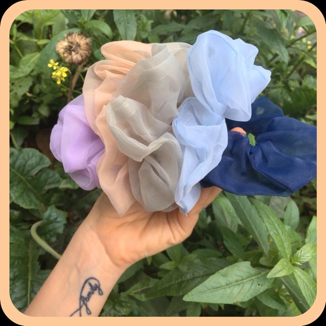 Chun buộc tóc VOAN một màu tối giản - SCRUNCHIES BASIC siêu sang - Phụ kiện tóc thời trang độc lạ -Quà tặng sinh nhật