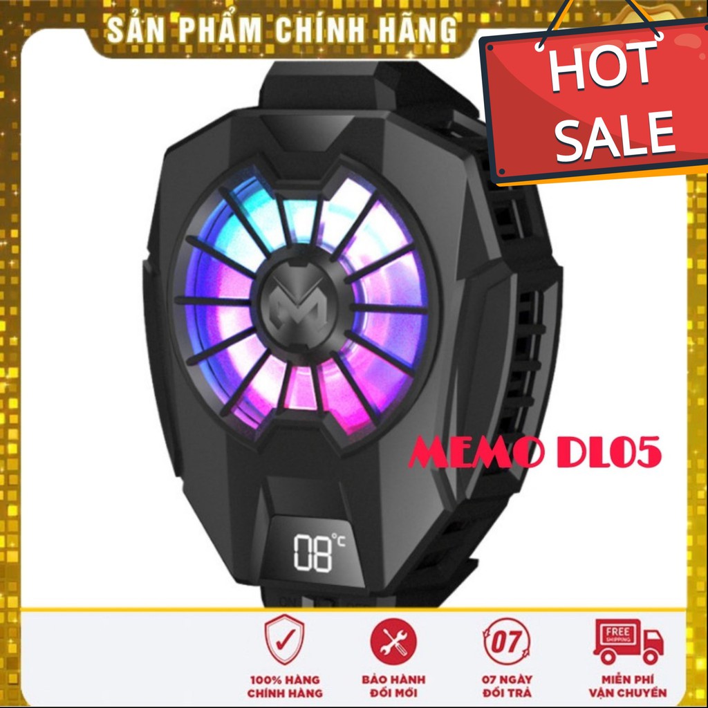 MEMO DL05 | QUẠT TẢN NHIỆT SÒ LẠNH cho điện thoại, Màn hình LED hiển thị nhiệt độ, LED RGB