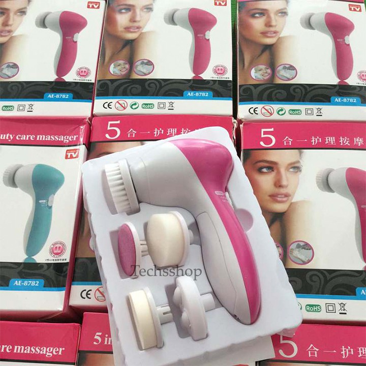 Máy massage rửa mặt 5in1 AE8782 sử dụng pin AA