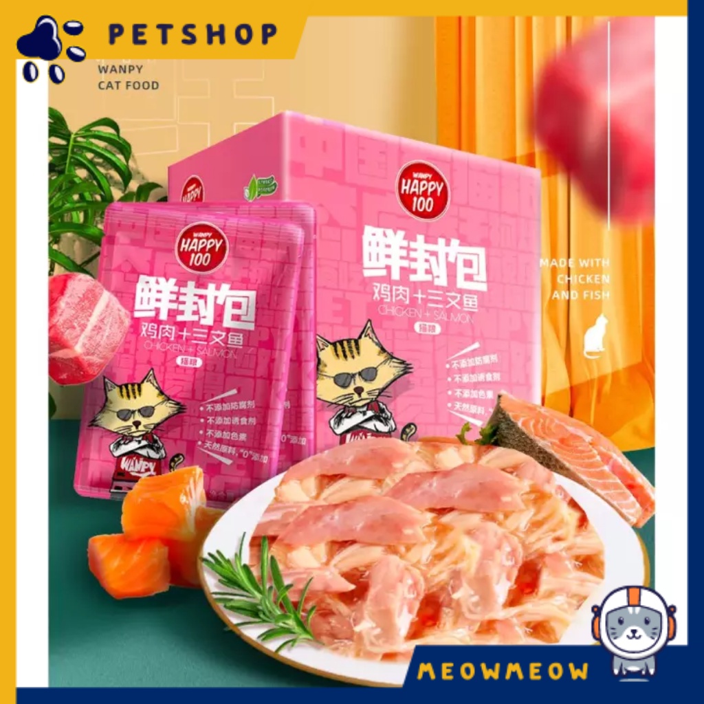 Pate cho mèo Wanpy happy 100 | Túi 70G | Pate dinh dưỡng dành cho mèo.