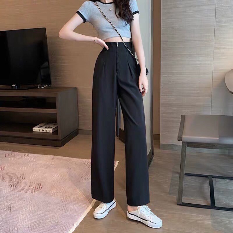 [ Mã FAMAYWA giảm 10K đơn 50K] [Ảnh Thật+Video Quần Culottes Ống Rộng Khoá Giữa 2 Màu, Quần Ống Suông Cạp Cao Cá Tính | BigBuy360 - bigbuy360.vn