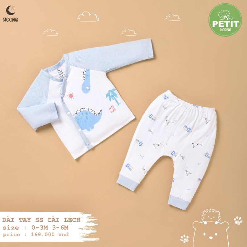 MOON 2022 - Bộ cài lệch sơ sinh PETIT cho bé từ 0M đến 6M