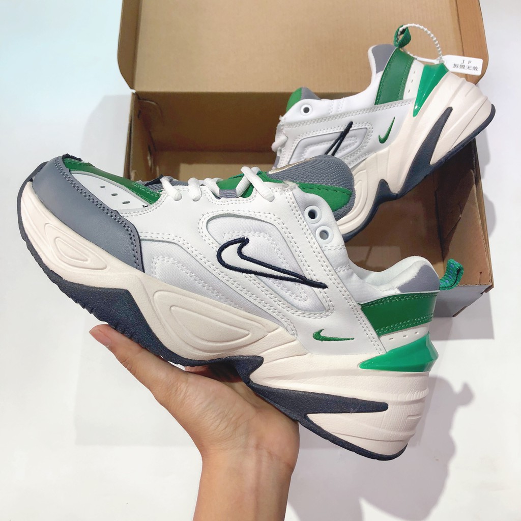 GIÀY THỂ THAO ĐẾ ĐỘN MÀU XANH LÁ NỀN TRẮNG TÔ ĐIỂM MỘT CHÚT XÁM M2K WHITE GREEN