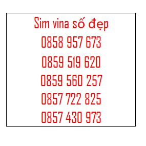 Sim vinaphone trả trước tam hoa, tứ quý, số đẹp update