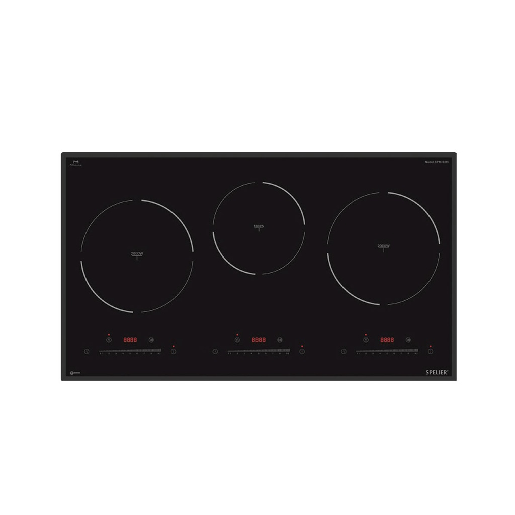 Bếp 3 Vùng từ Spelier   SPM-938I Plus nhập khẩu Malaysia - Công nghệ tăng tốc nấu ăn nhanh hơn “Booster”