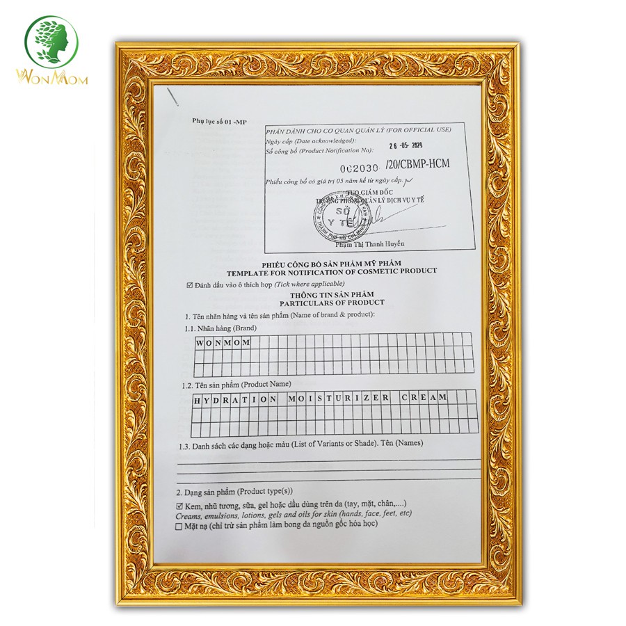 Kem cấp ẩm, dưỡng trắng da, giảm mụn cho mẹ bầu và sau sinh 50g - Wonmom
