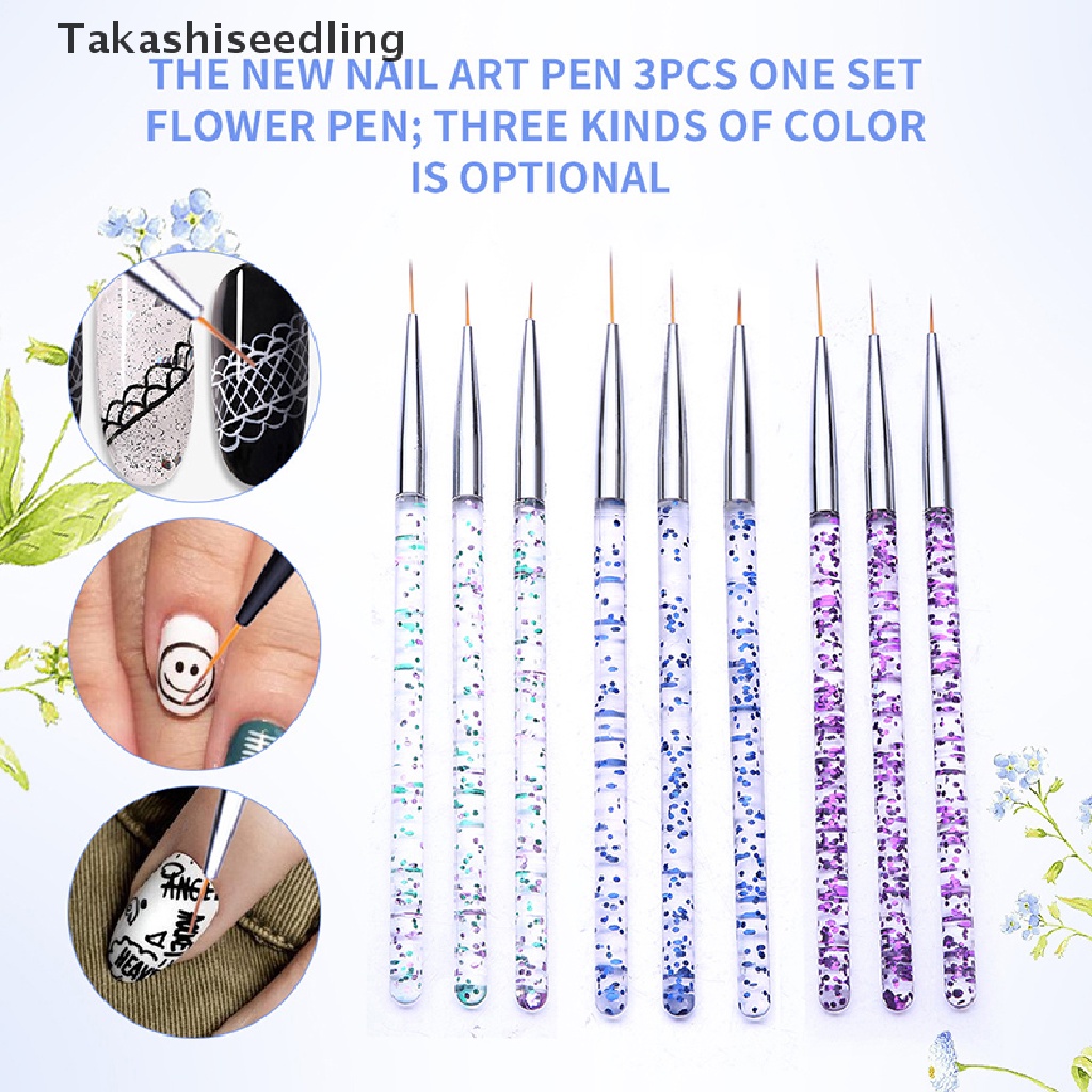 Set 3 Cọ Vẽ Trang Trí Móng Tay 7 / 9 / 11mm Tiện Dụng