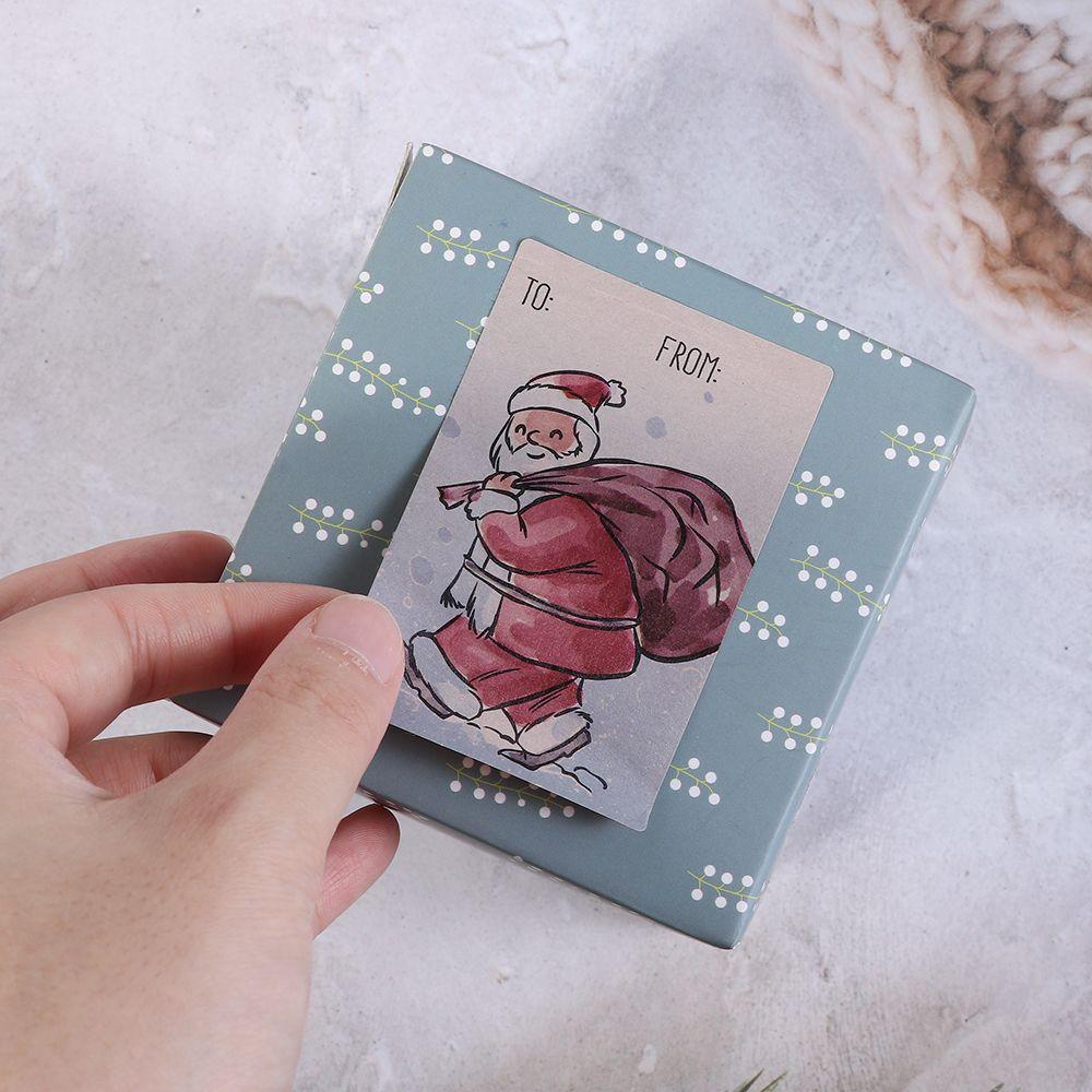 LAKAMIER Set 250 Nhãn Dán Trang Trí Túi Bánh Quy Chủ Đề Giáng Sinh