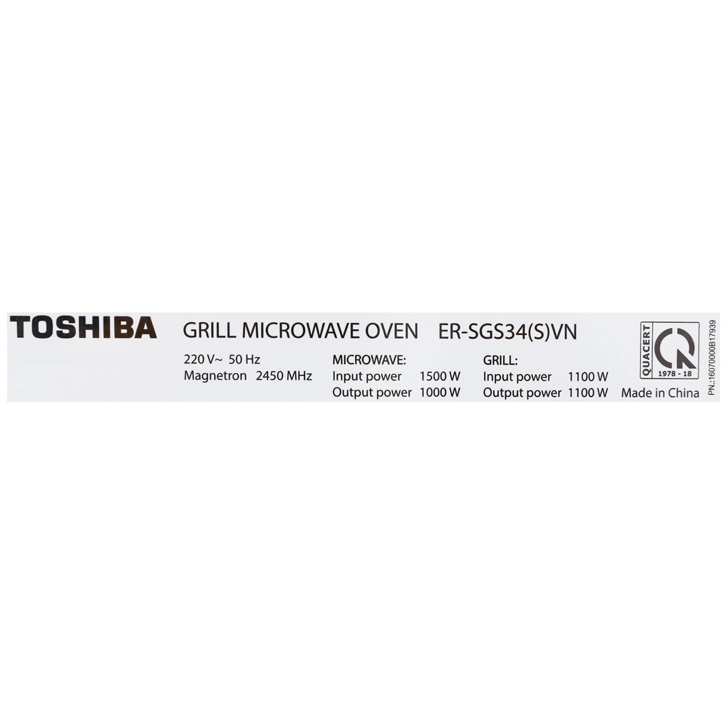 Lò vi sóng Toshiba  ER-SGS34VN 34 lít có nướng