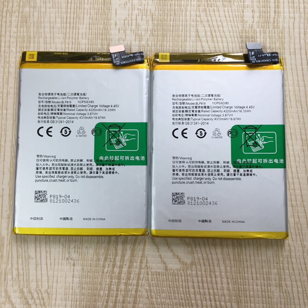 Pin zin Oppo Reno 5, BLP819 - 4220, 4310 mAh