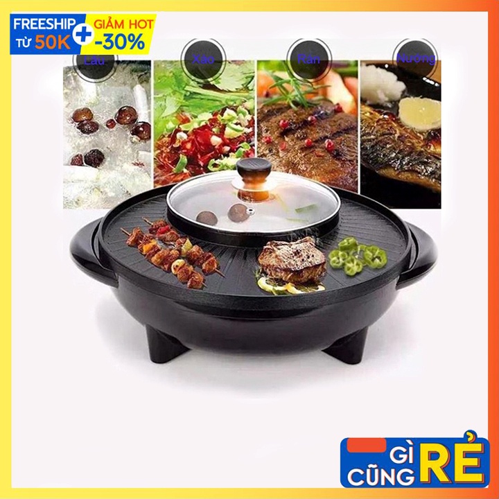 Bếp lẩu nướng BBQ tròn đa năng 2 in 1