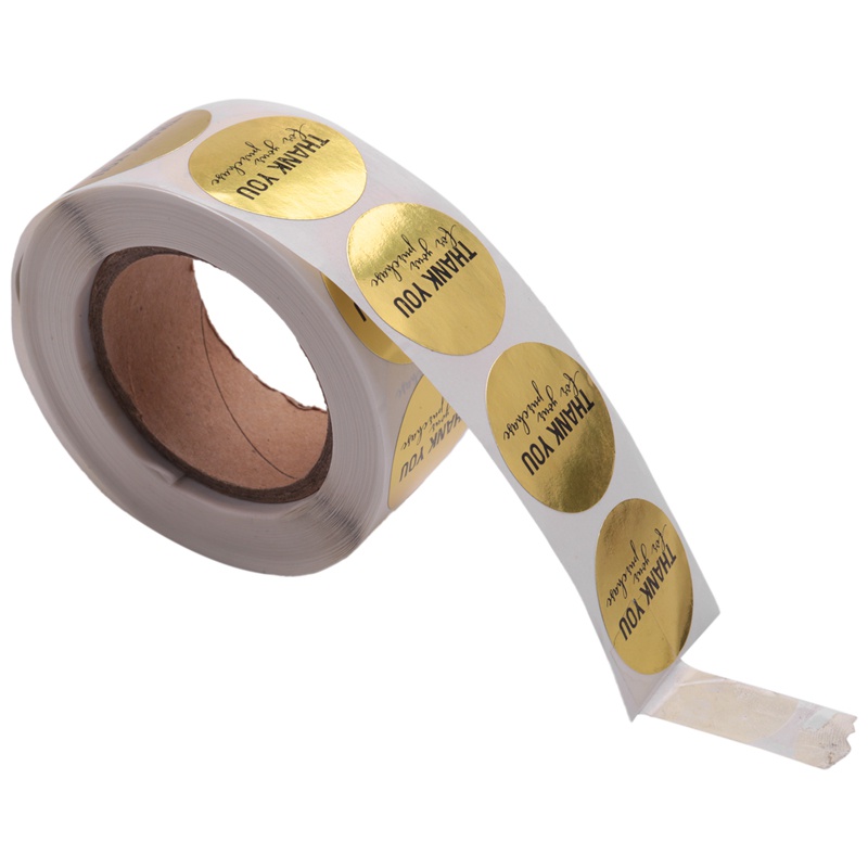 Cuộn 500 nhãn dán tròn 1 inch in chữ Thank You For Your Purchase