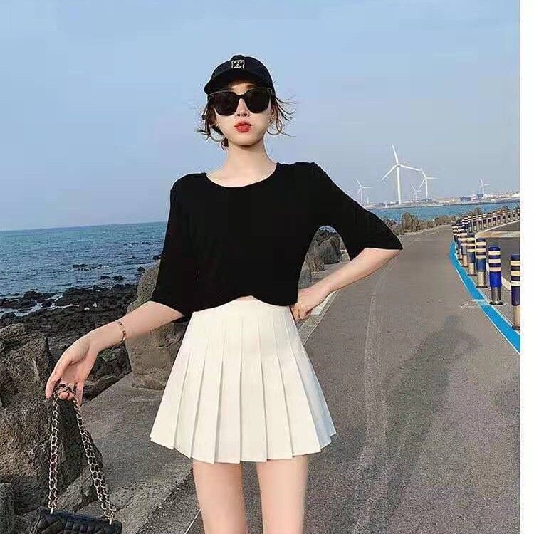 Chân váy B&amp;G JL-DQ-13 dáng chữ A xếp ly lưng cao chống nắng thời trang tùy chọn màu sắc cho nữ