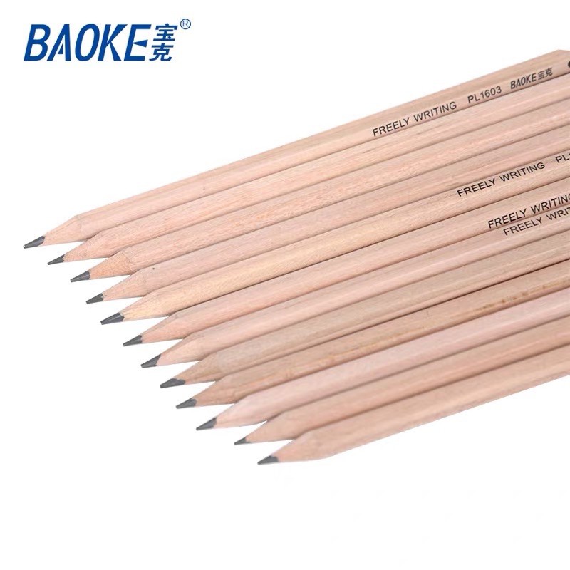 Hộp 12 bút chì chuốt thân gỗ 2B 2H PL1601 PL1604 graphite pencils êm ruột tốt