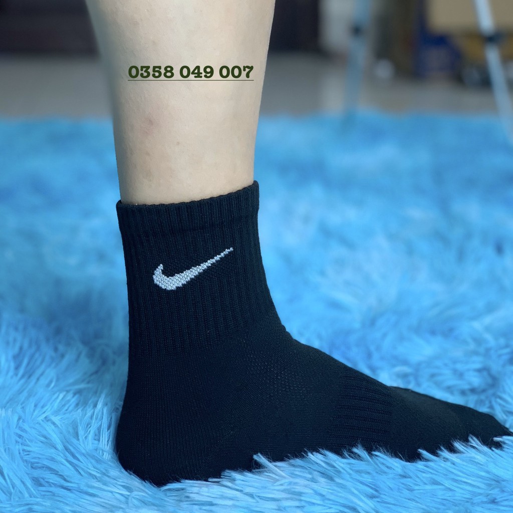 [SALE63]  F1 Tất Dệt Kim - Tất Thể Thao Nike, Adidas, Mizuno Cổ Cao - Màu Đen 45 1