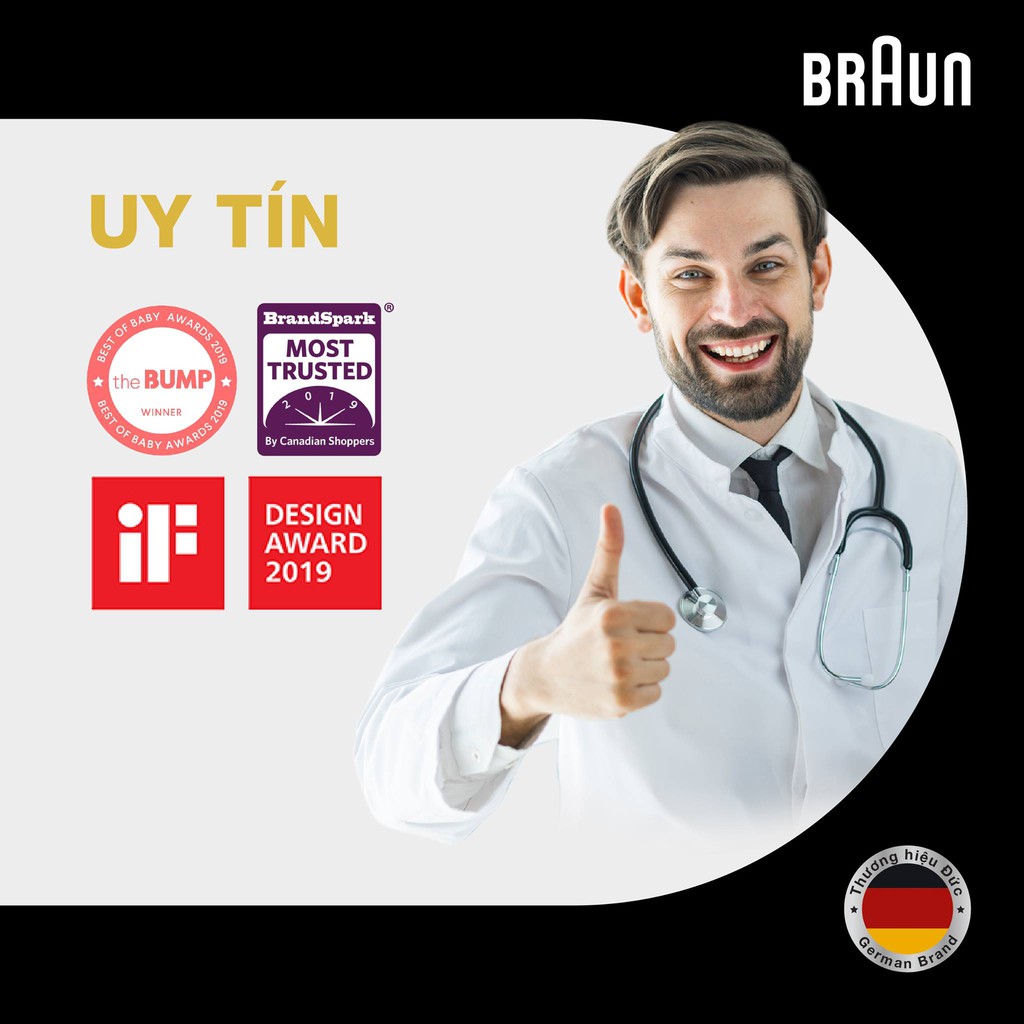NHIỆT KẾ HỒNG NGOẠI ĐO TRÁN BRAUN  CHO BÉ