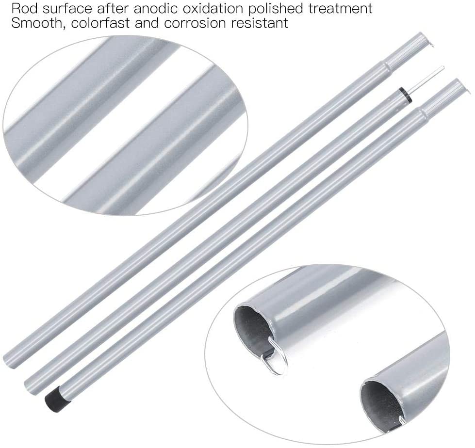Cọc Dựng Lều Bằng Thép 3 / 4 Khớp Nối Có Thể Điều Chỉnh Tiện Dụng Cho Cắm Trại / Mái Hiên / Mái Hiên Dài 2m