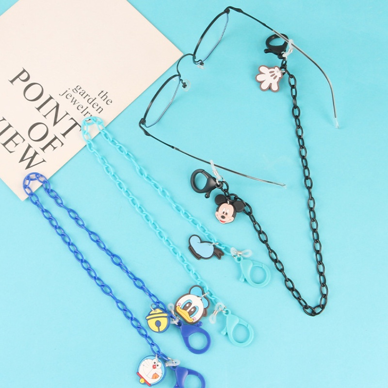 Dây đeo khẩu trang chống thất lạc phong cách Hàn Quốc họa tiết hoạt hình doremon/ mickey-