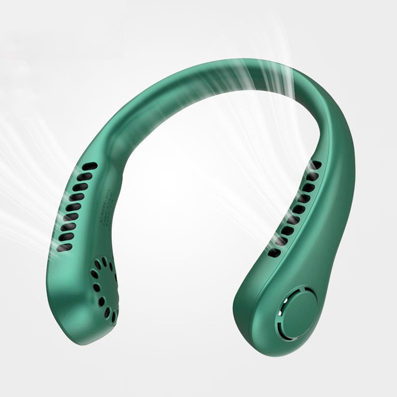 Quạt đeo cổ mini không cánh thổi 360 độ có 3 chế độ gió , Dáng Thể Thao -Quạt tích điện mini siêu phẩm hè