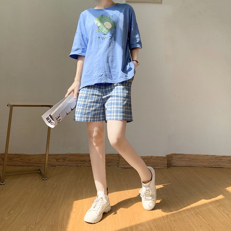 quần đùi nữ,quần đùi kẻ ca rô cao cấp phom chuẩn hàn sành điệu dáng cực xinh cho chị em | BigBuy360 - bigbuy360.vn