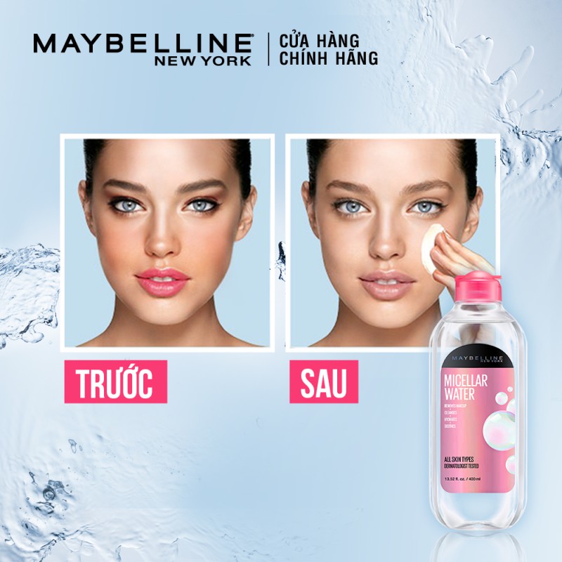 Nước Tẩy Trang Micellar Dưỡng Da Không Cồn 4 Trong 1 Maybelline New York Micellar Water 4-in-1 400ml | WebRaoVat - webraovat.net.vn