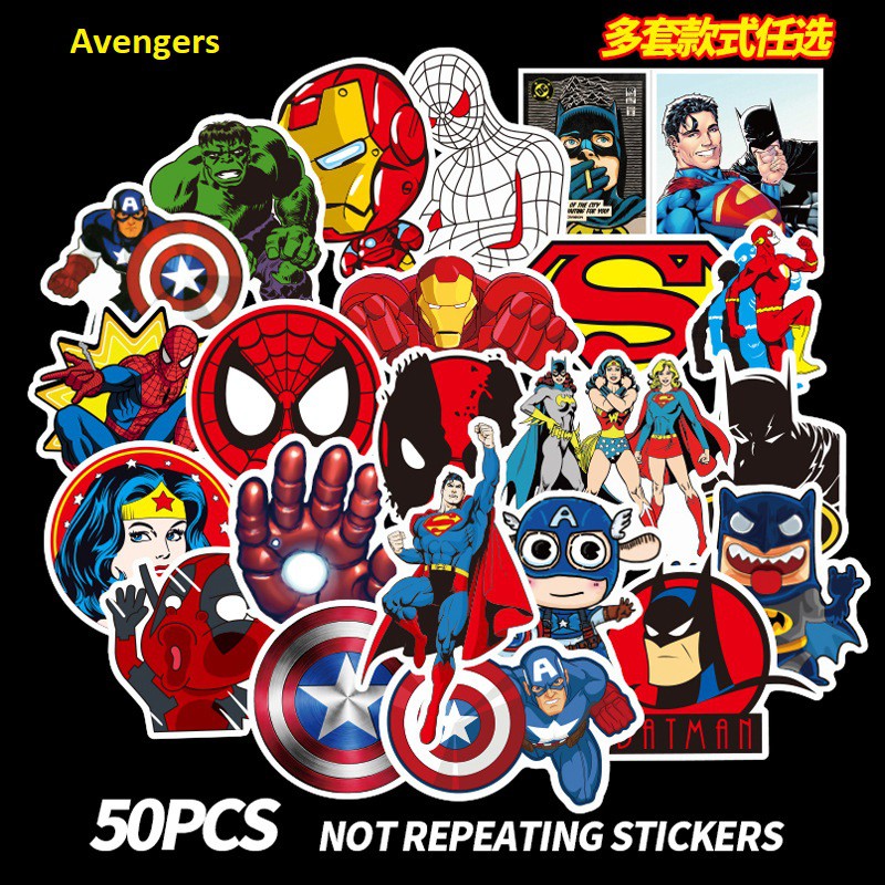 [BỘ SƯU TẬP 1] Combo Sticker Anime Cartoon Avenger chống nước dán mũ bảo hiểm vali đồ dùng cực đẹp