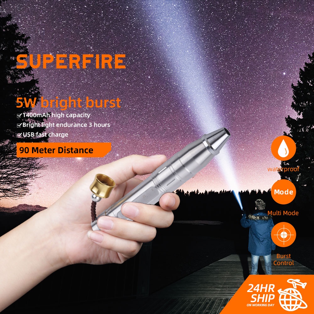 Đèn Pin UV S10 Supfire thiết kế nhỏ gọn cầm tay tiện dụng
