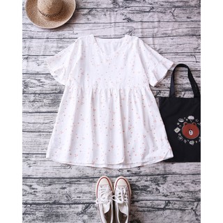 Váy babydoll họa tiết thêu hoa